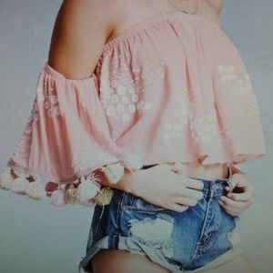 Off shoulder crop top